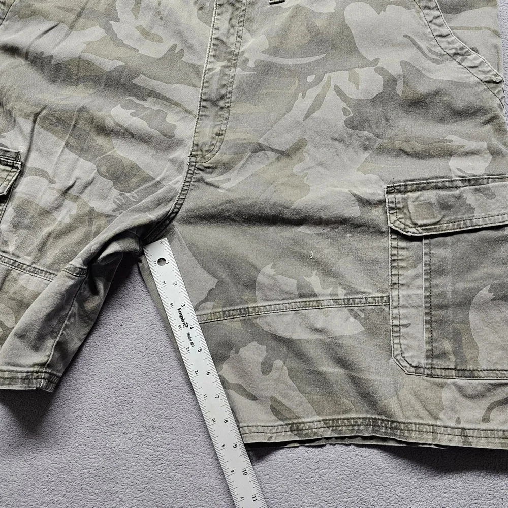 Wrangler Cargo Shorts Men 46 Green Camouflage Stretch Relaxed Fit Hiking Outdoor